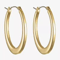 Liz Claiborne® Silver-Tone Oval Hoop Earrings