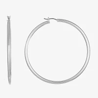 Liz Claiborne® Large Silver-Tone Hoop Earrings