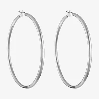 Liz Claiborne® Large Silver-Tone Hoop Earrings