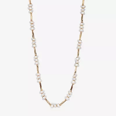 Monet Jewelry Simulated Pearl Inch Cable Collar Necklace