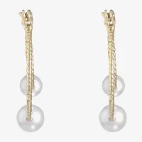 Monet Jewelry Simulated Pearl Hoop Earrings