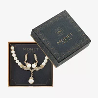 Monet Jewelry Y Necklace And Drop Earring 2-pc. Simulated Pearl Jewelry Set