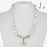 Monet Jewelry Y Necklace And Drop Earring 2-pc. Simulated Pearl Jewelry Set