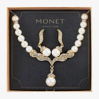 Monet Jewelry Y Necklace And Drop Earring 2-pc. Simulated Pearl Jewelry Set