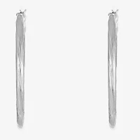 Liz Claiborne® Silver-Tone Textured Hoop Earrings