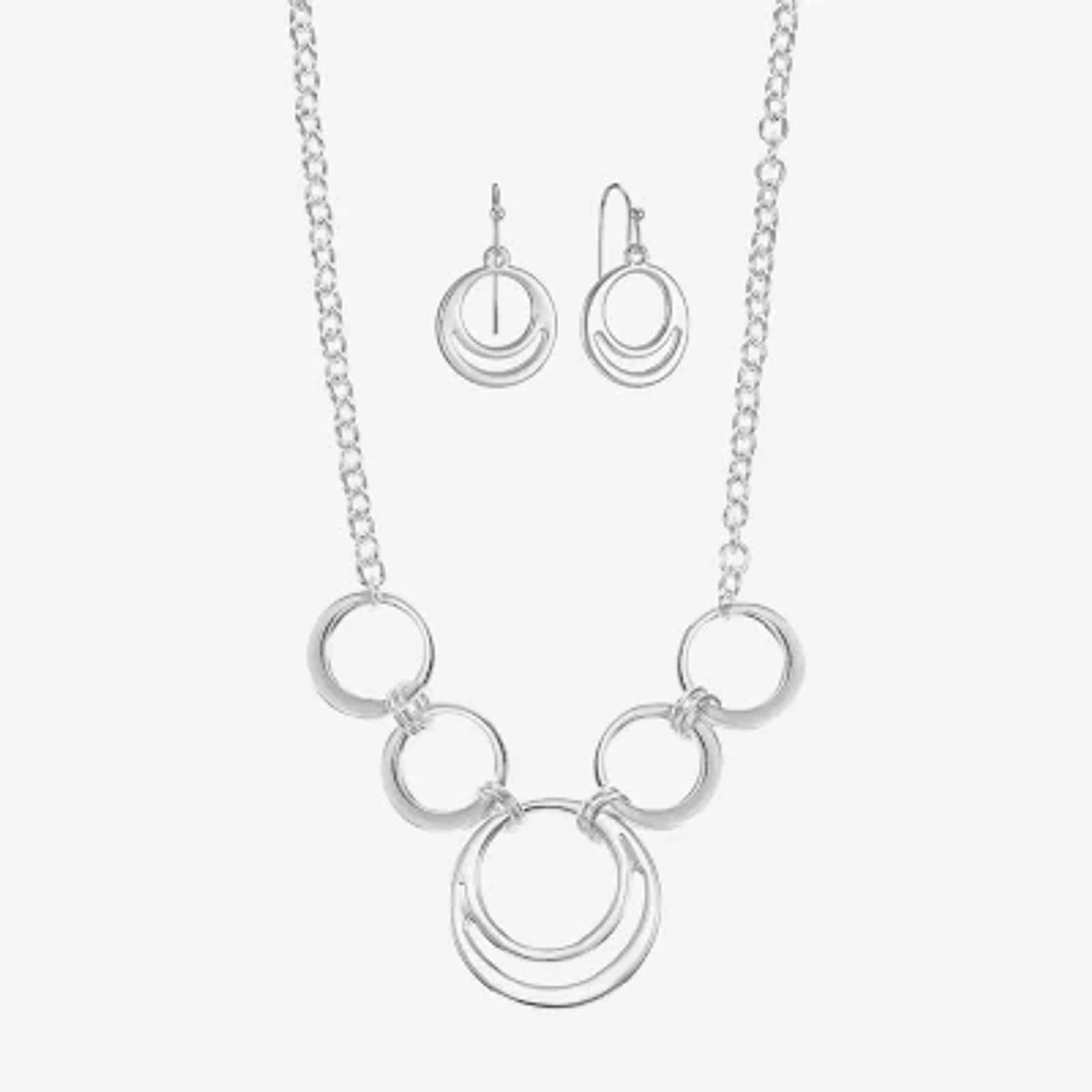 Liz Claiborne Circle Collar Necklace And Drop Earring 2-pc. Jewelry Set