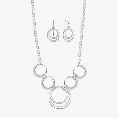 Liz Claiborne Circle Collar Necklace And Drop Earring 2-pc. Jewelry Set