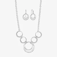 Liz Claiborne Circle Collar Necklace And Drop Earring 2-pc. Jewelry Set