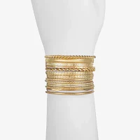 Liz Claiborne® Gold-Tone Textured Bangle Set