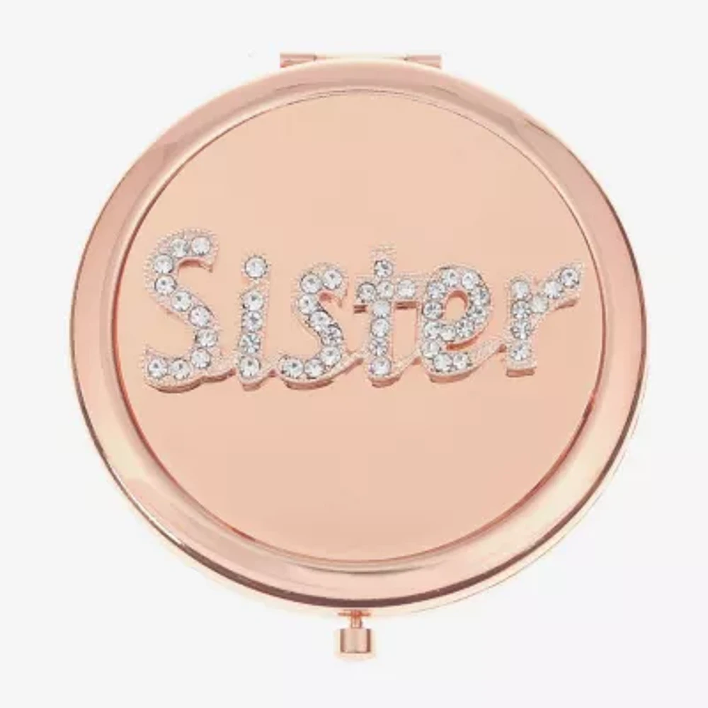 Monet Jewelry Rose Tone Sister Rose Tone Mirrored Compact Mirror