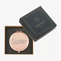 Monet Jewelry Rose Tone Sister Rose Tone Mirrored Compact Mirror