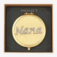 Monet Jewelry Gold Tone Nana Gold Tone Mirrored Compact Mirror