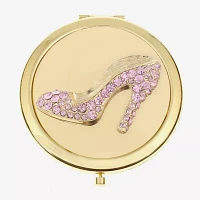 Monet Jewelry Gold Tone Pink Heel Gold Tone Compact Mirror