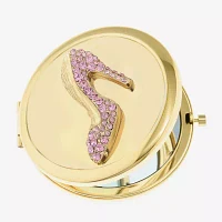 Monet Jewelry Gold Tone Pink Heel Gold Tone Compact Mirror