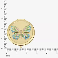 Monet Jewelry Gold Tone Butterfly Compact Mirror