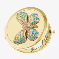 Monet Jewelry Gold Tone Butterfly Compact Mirror