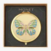 Monet Jewelry Gold Tone Butterfly Compact Mirror