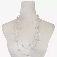 Monet Jewelry Womens White 32 Inch Strand Necklace