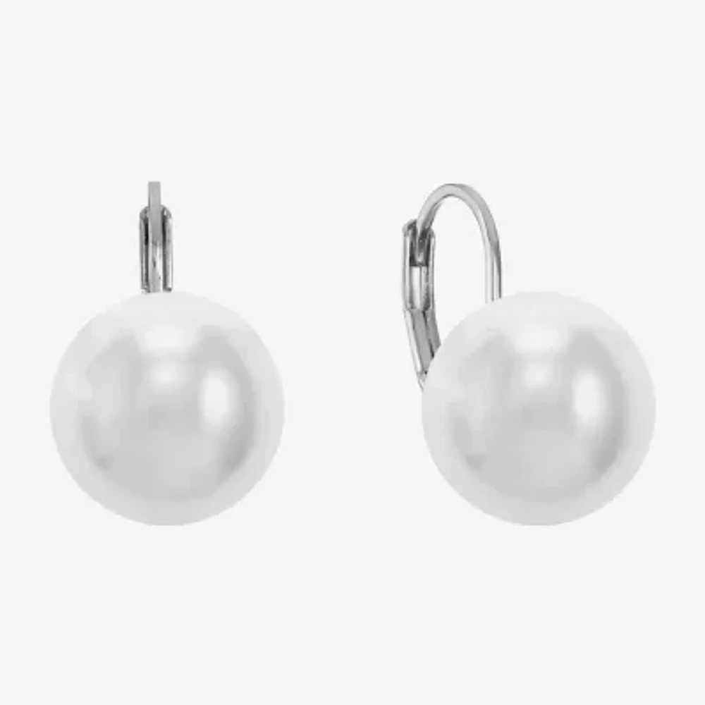 Monet Jewelry Huggie Simulated Pearl Drop Earrings