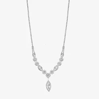 Monet Jewelry Silver Tone Crystal 17 Inch Rolo Y Necklace