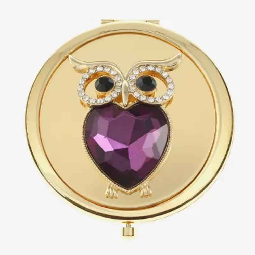 Monet Jewelry Owl Gold Tone Compact Mirror