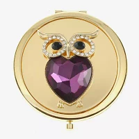 Monet Jewelry Owl Gold Tone Compact Mirror