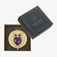 Monet Jewelry Owl Gold Tone Compact Mirror