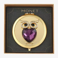 Monet Jewelry Owl Gold Tone Compact Mirror