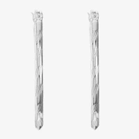 Liz Claiborne® Silver-Tone, Textured Oval Hoop Earrings