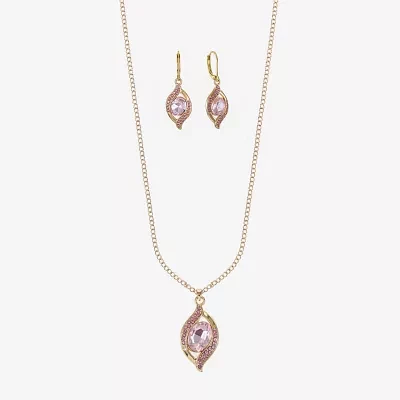 Monet Jewelry Pave Pendant Necklace And Drop Earring 2-pc. Jewelry Set