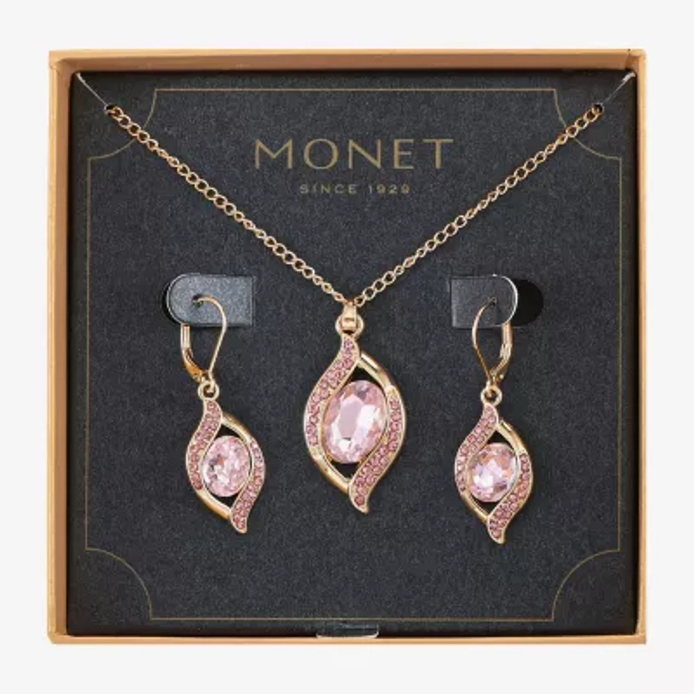 Monet Jewelry Pave Pendant Necklace And Drop Earring 2-pc. Jewelry Set