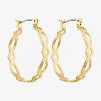 Monet® Gold-Tone Medium Woven Hoop Earrings