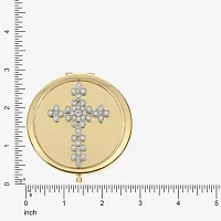 Monet Jewelry Gold Tone Cross Compact Mirror