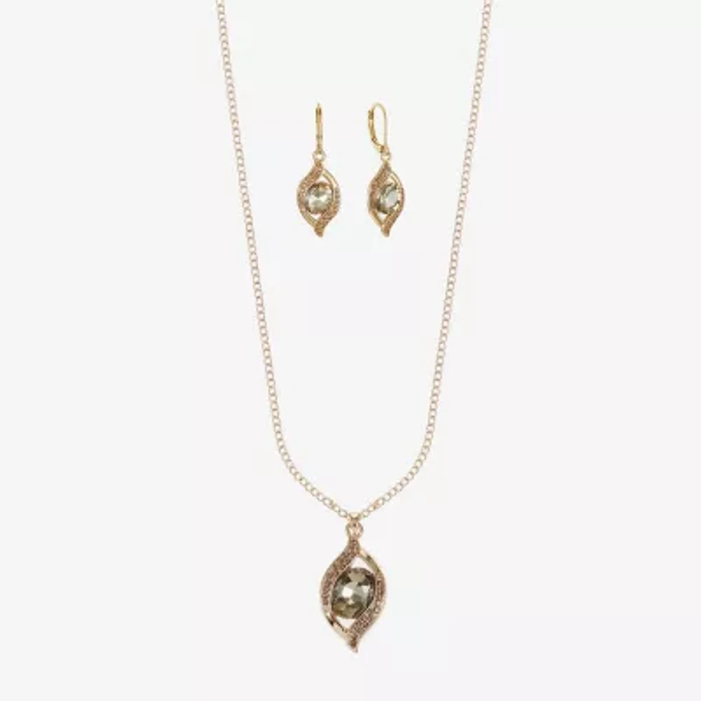 Monet Jewelry Pave Pendant Necklace And Drop Earring 2-pc. Jewelry Set