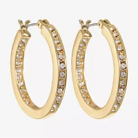 Monet® Crystal Gold-Tone Hoop Earrings