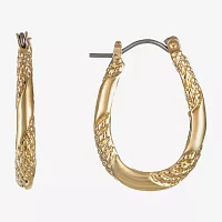 Monet® Gold-Tone Small Oval Hoop Earrings