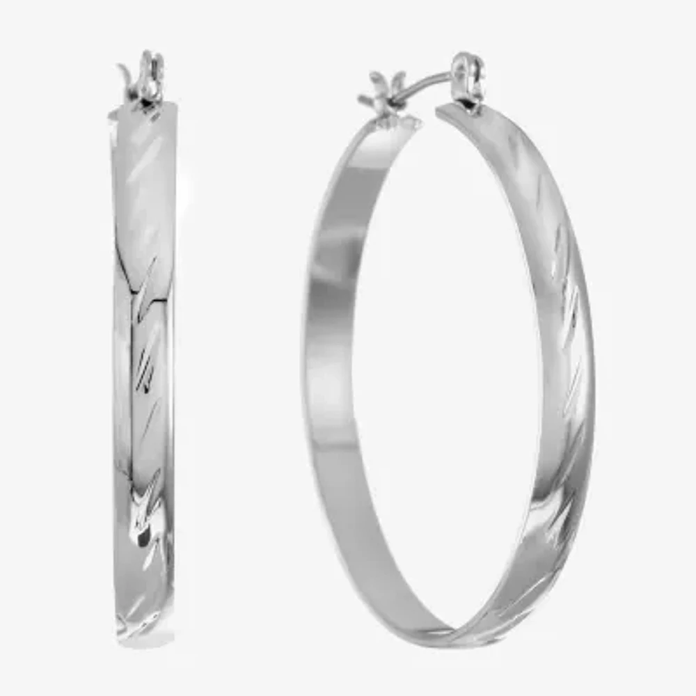 Monet® Silver-Tone Large Hoop Earrings