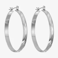 Monet® Silver-Tone Large Hoop Earrings