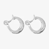 Monet® Silver-Tone Small Clip-On Hoop Earrings