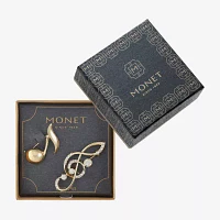 Monet Jewelry Gold Tone Music Notes Pin