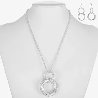 Liz Claiborne Textured Pendant Necklace And Drop Earring 2-pc. Jewelry Set