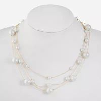 Monet Jewelry Simulated Pearl 18 Inch Cable Illusion Necklace