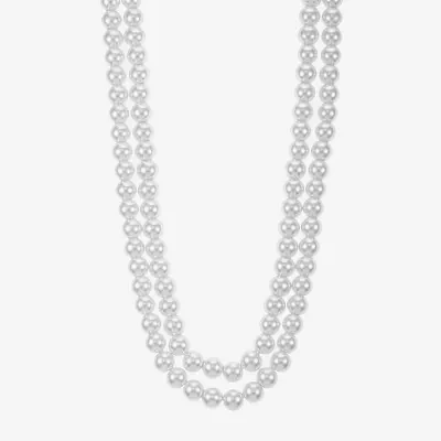 Monet Jewelry Simulated Pearl 19 Inch Cable Collar Necklace