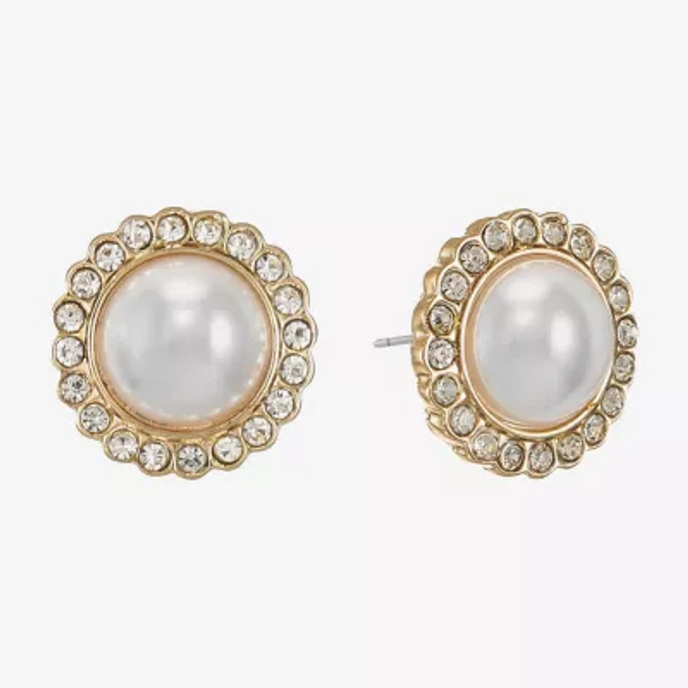 Monet Jewelry Simulated Pearl 16mm Stud Earrings