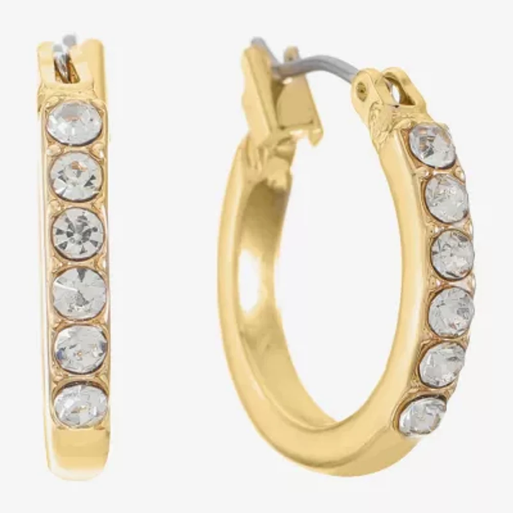 Liz Claiborne® Gold-Tone Crystal Small Hoop Earrings