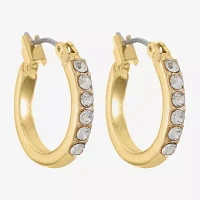 Liz Claiborne® Gold-Tone Crystal Small Hoop Earrings