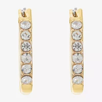 Liz Claiborne® Gold-Tone Crystal Small Hoop Earrings