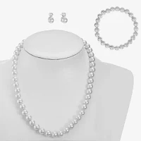 Monet Jewelry Collar Necklace, Stretch Bracelet And Stud Earring 3-pc. Simulated Pearl Set