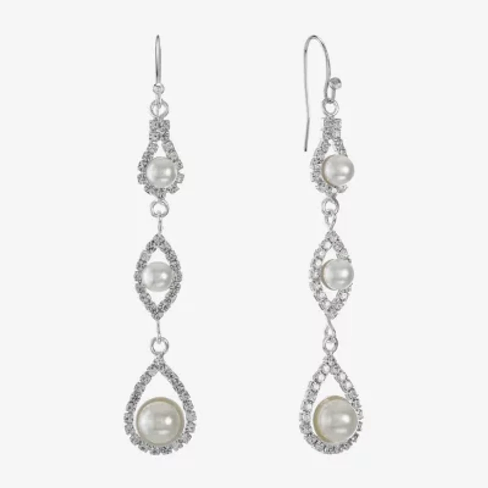 Monet Jewelry Timeless Womens Simulated Pearl Drop Earrings