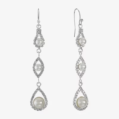 Monet Jewelry Timeless Womens Simulated Pearl Drop Earrings